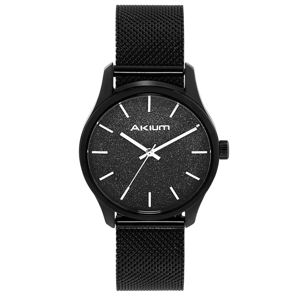 Relógio Akium Casual Glow Feminino Aço Preto