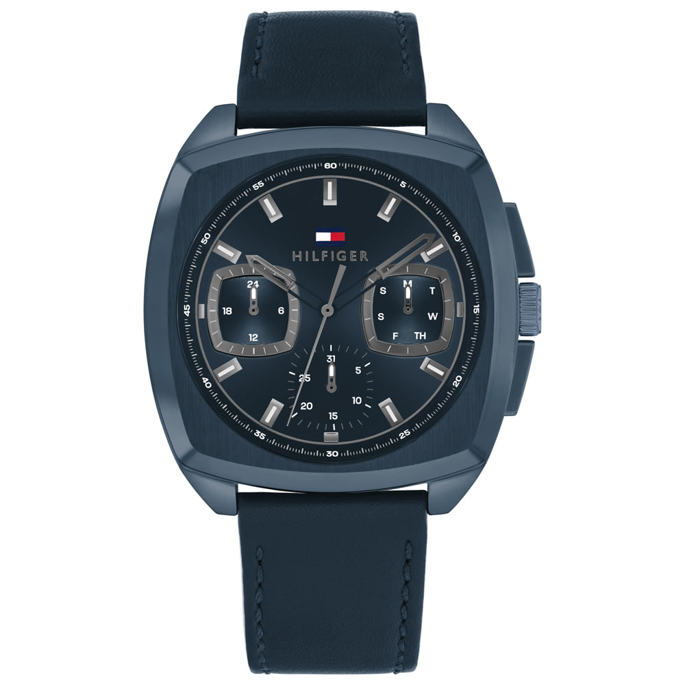 Relógio Tommy Hilfiger Masculino Couro Azul 1710558