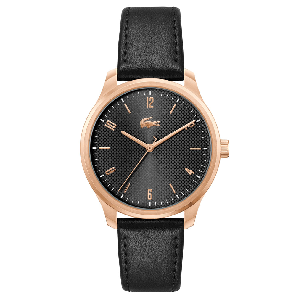 Relógio Lacoste Masculino Couro Preto 2011323