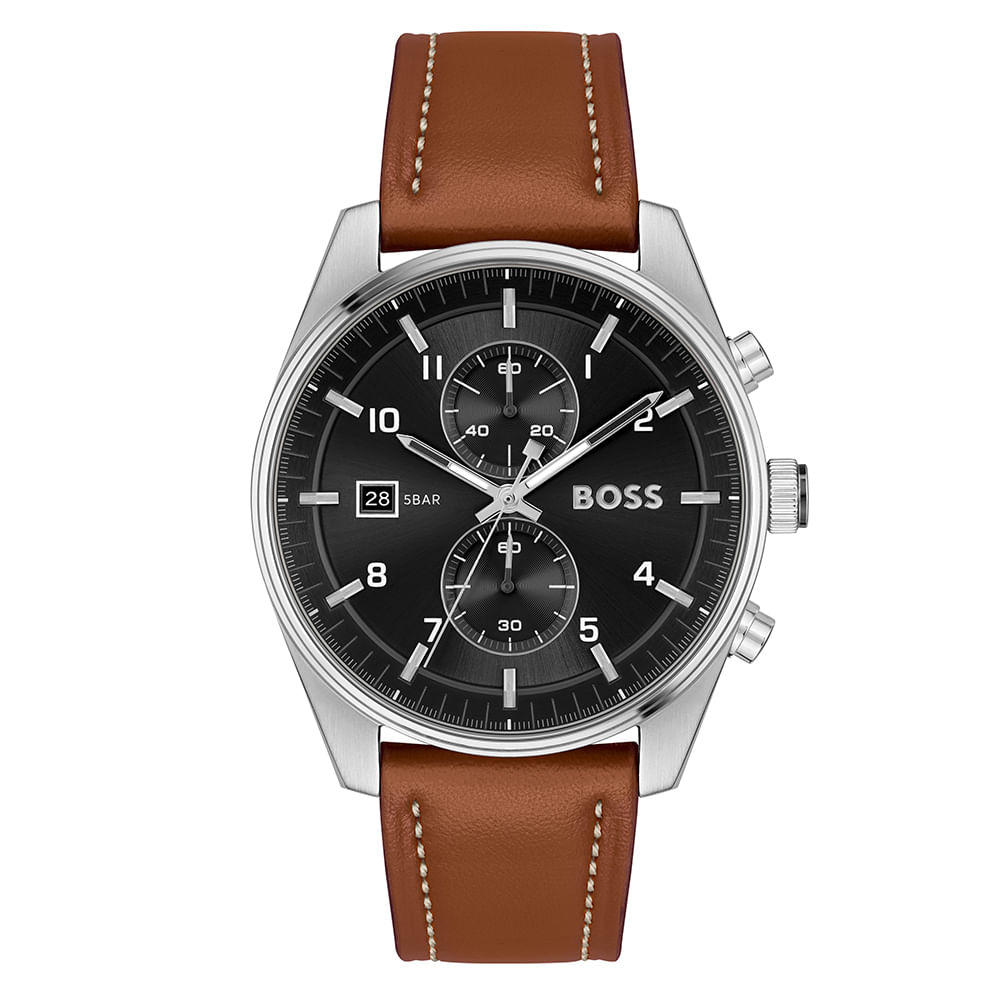 Relógio Boss Masculino Couro Marrom 1514161