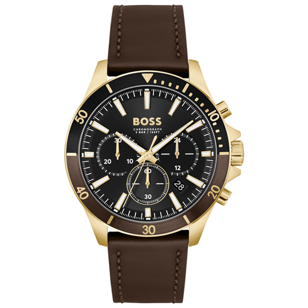 Relógio Boss Masculino Couro Marrom 1514100