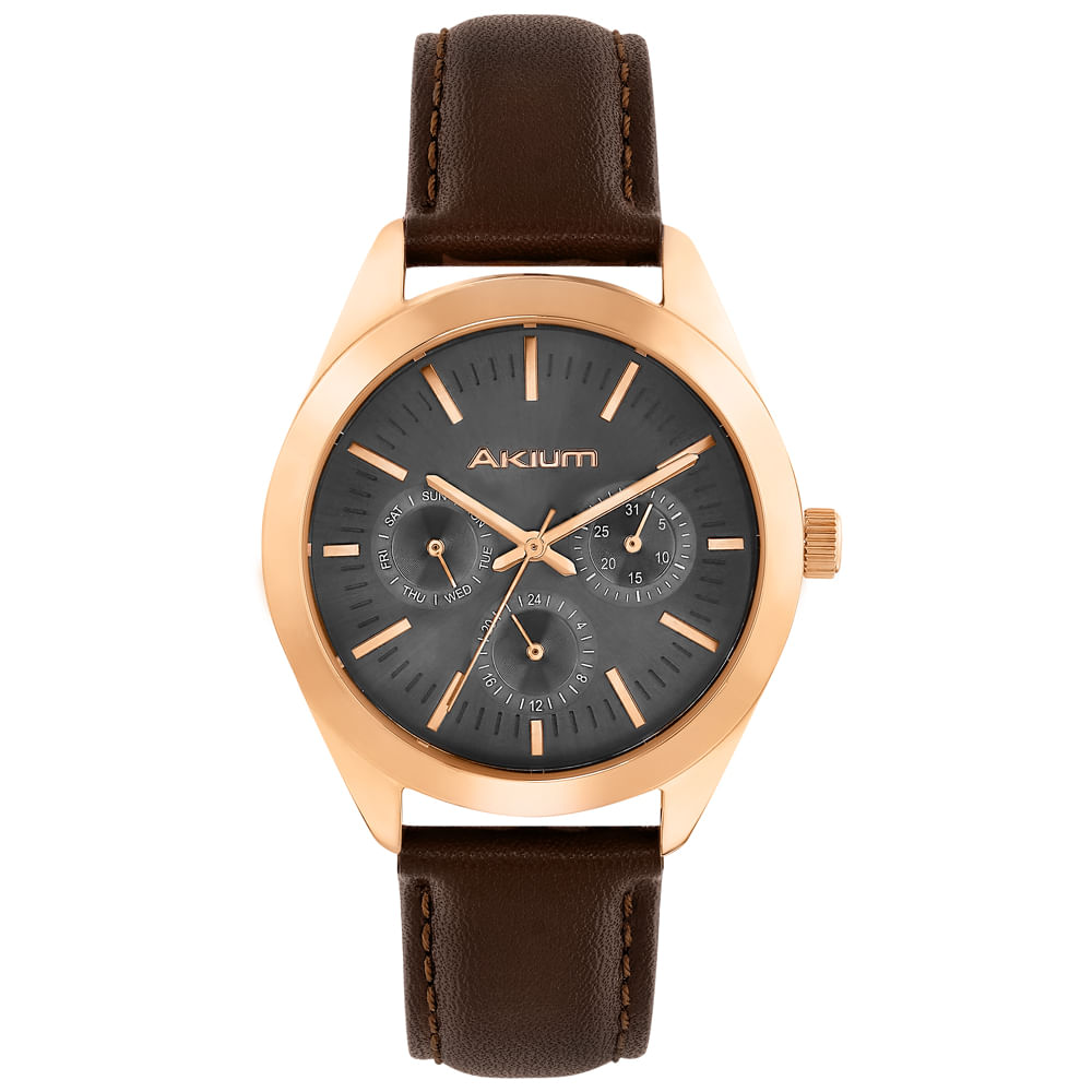 Relógio Akium Lady Fine Sport Feminino Couro Marrom
