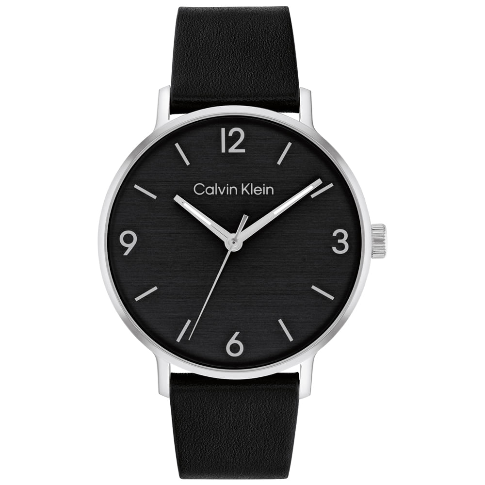 Relógio Calvin Klein Masculino Couro Preto 25200437