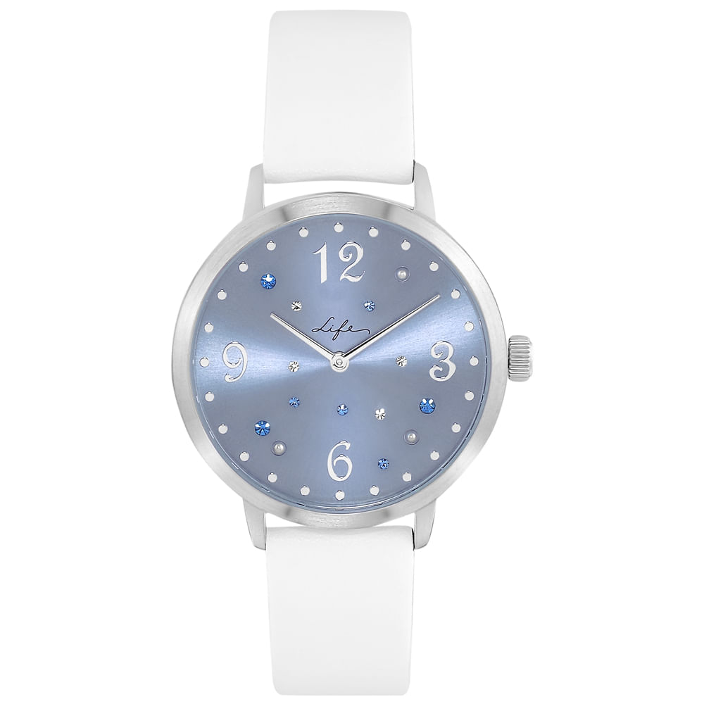 Relógio Life Maravilhas Marinhas Feminino Couro Branco