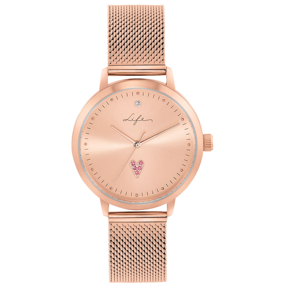 Relógio Life Cuore Feminino Aço Rosé