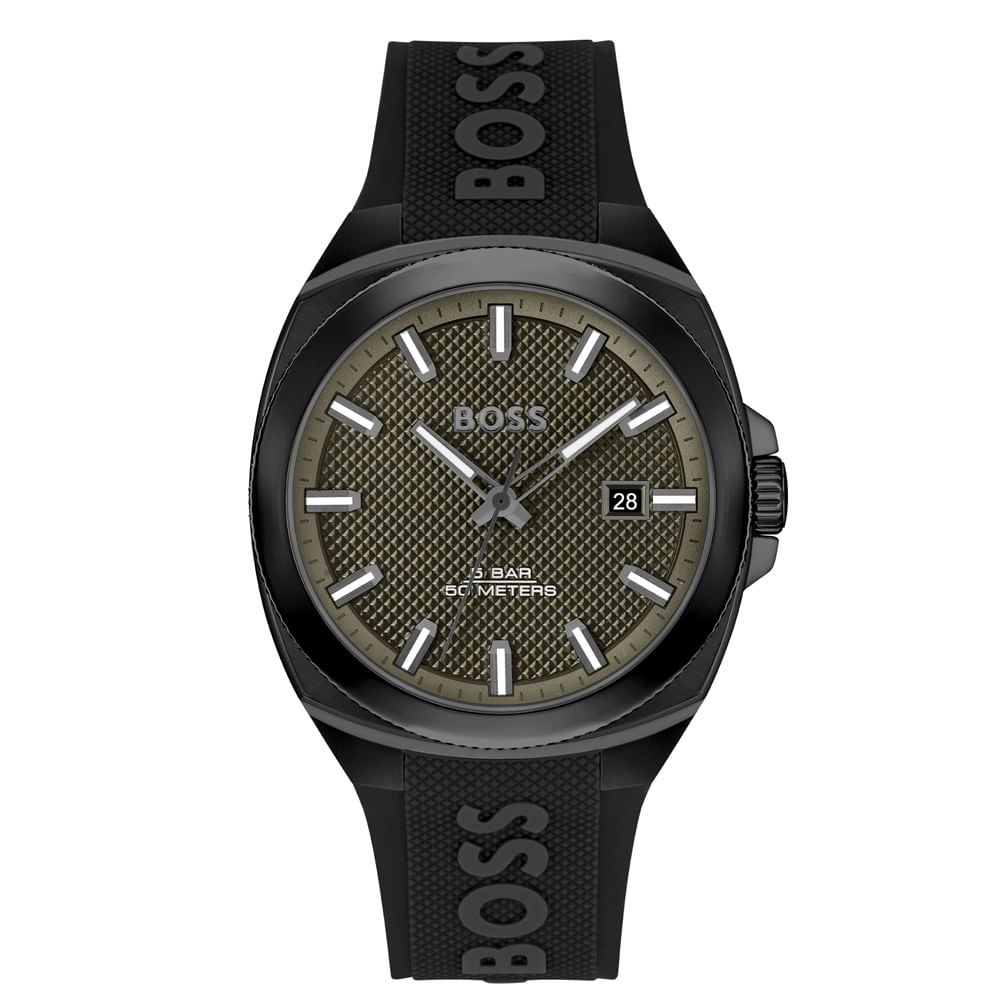 Relógio Boss Masculino Borracha Preto 1514140