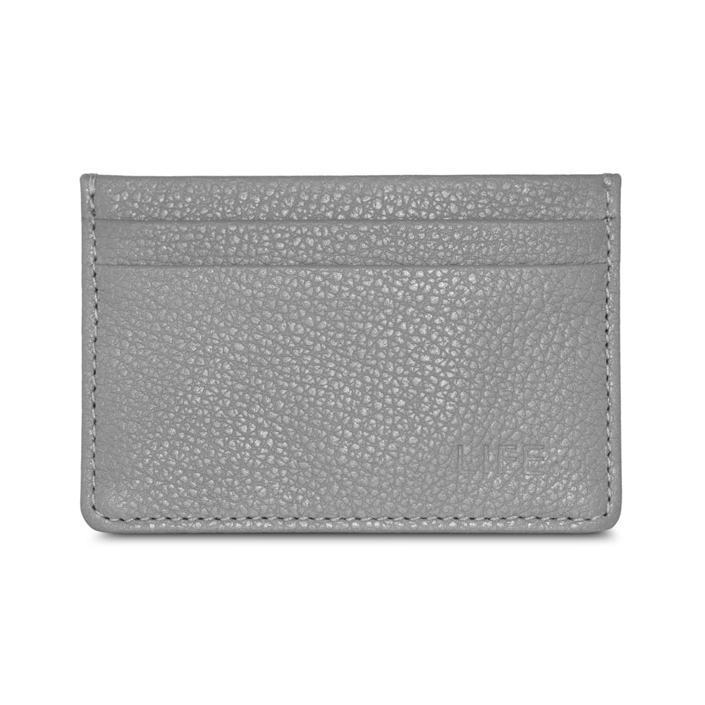 Porta – Cartões Life Couro Cinza