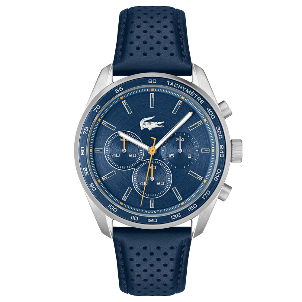 Relógio Lacoste Masculino Couro Azul 2011344