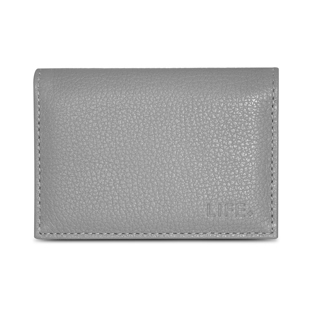 Carteira Life em Couro Cinza