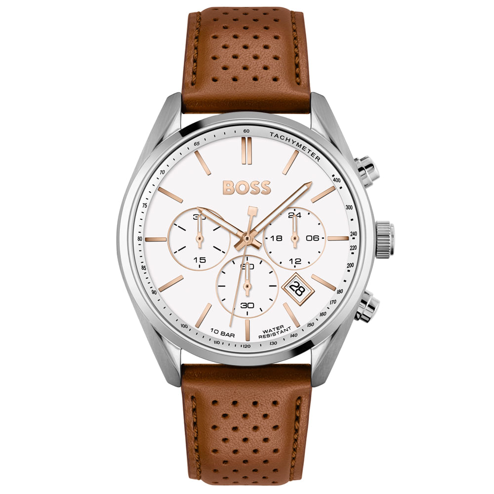 Relógio Boss Masculino Couro Marrom 1513879