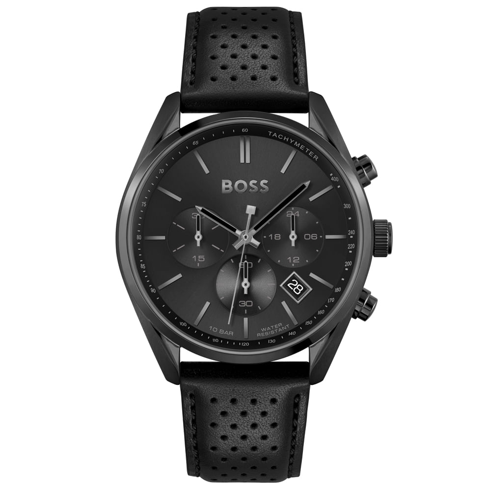Relógio Boss Masculino Couro Preto 1513880