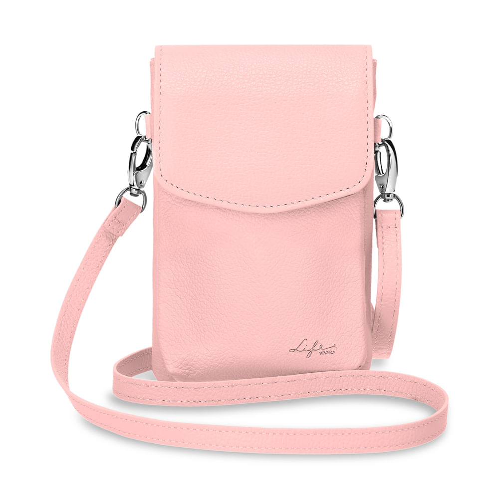 Bolsa Lateral Couro Life Rosa