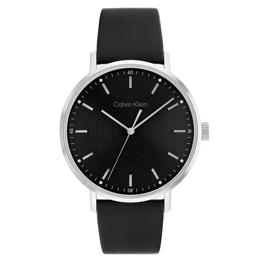 Relógio Calvin Klein Masculino Couro Preto 25200050