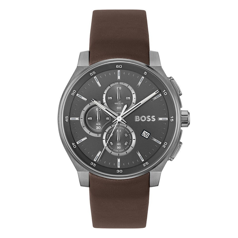 Relógio Boss Masculino Couro Marrom 1514187