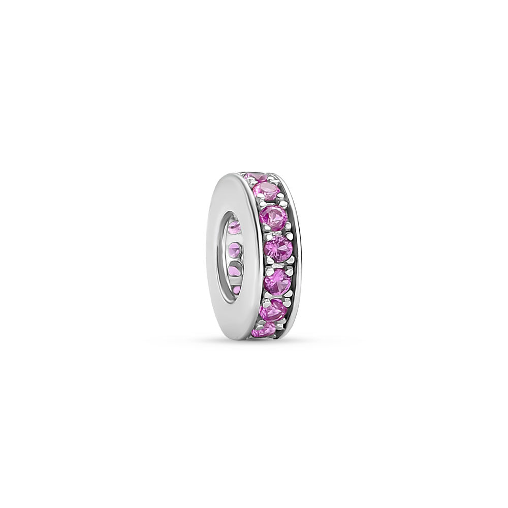 Separador Life Glam Prata Cravejado Rosa