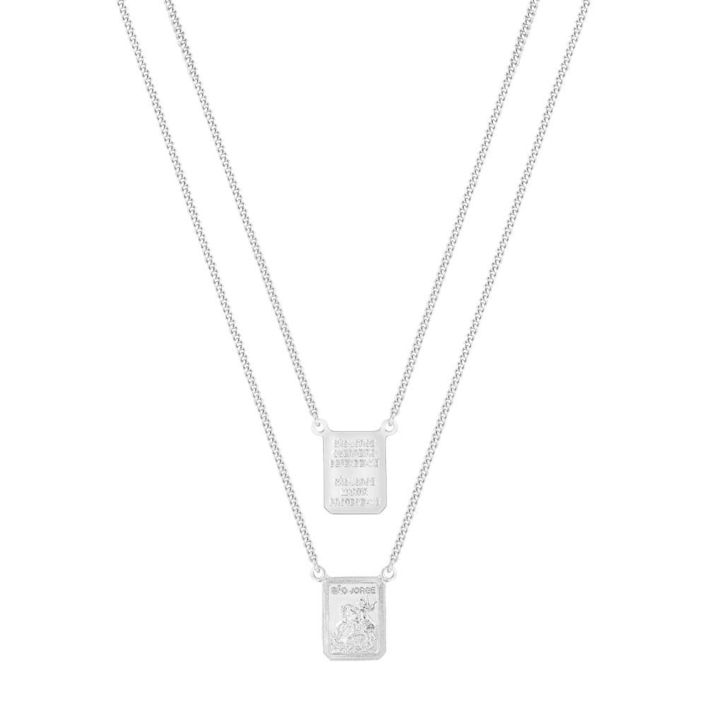 Escapulário São Jorge em Prata 925, 60cm