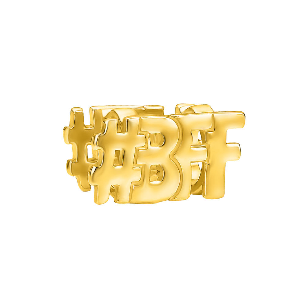 Separador Life Teen Hashtag BFF em Prata 925 com Banho de Ouro Amarelo 18k