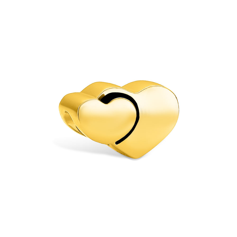 Separador Life Amor Corações em Prata 925 com Banho de Ouro Amarelo 18k