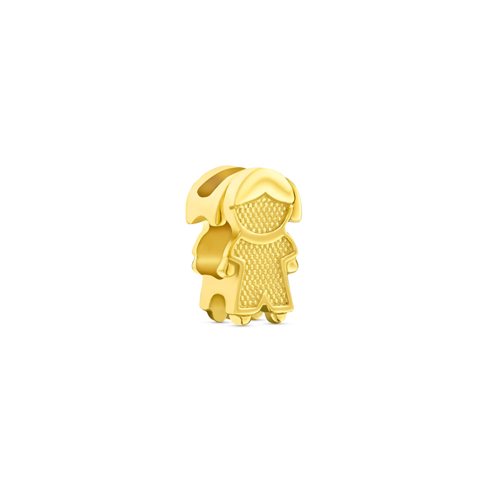 Separador Life Girl Textura em Prata 925 com Banho de Ouro Amarelo 18k