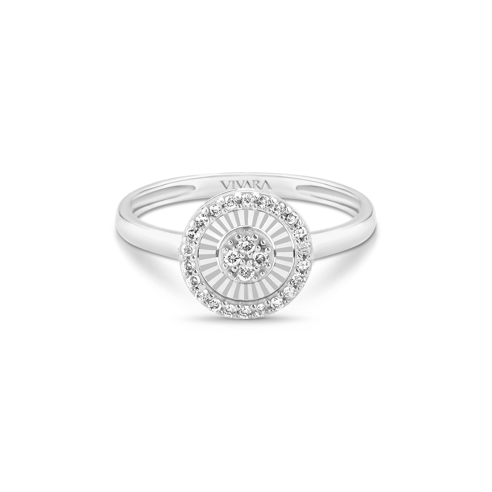Anel Lumina II Redondo em Ouro Branco 18k com Diamantes 0,15 ct
