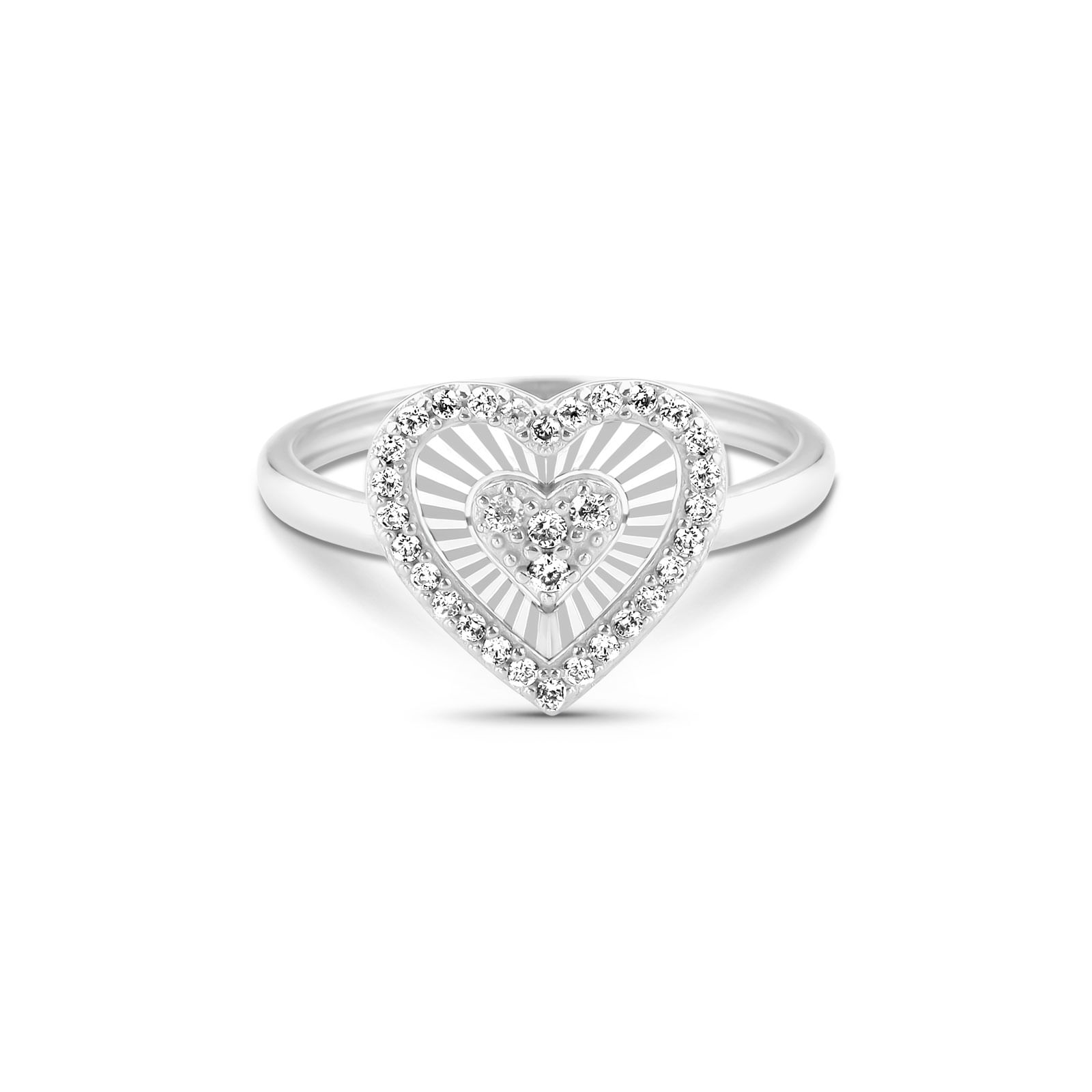 Anel Lumina II Coração em Ouro Branco 18k com Diamantes 0,18 ct
