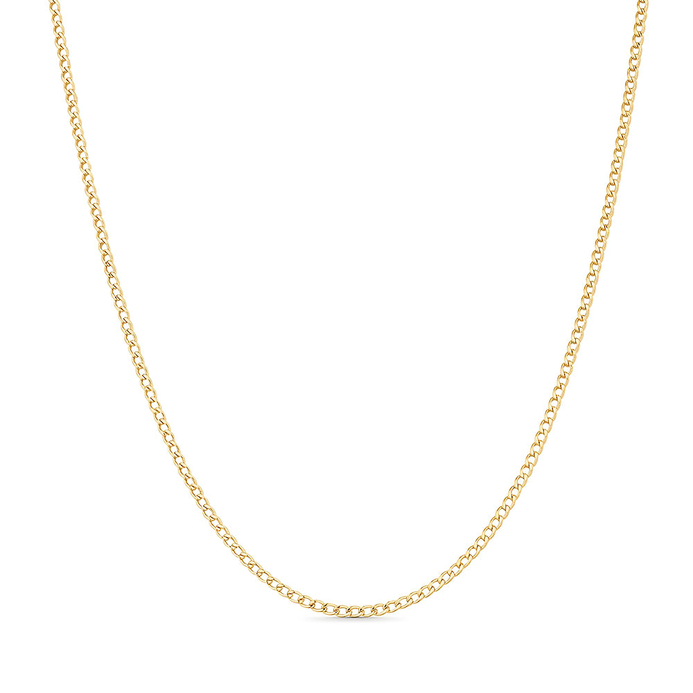 Corrente Groumet Curta em Ouro Amarelo 18k, 40cm