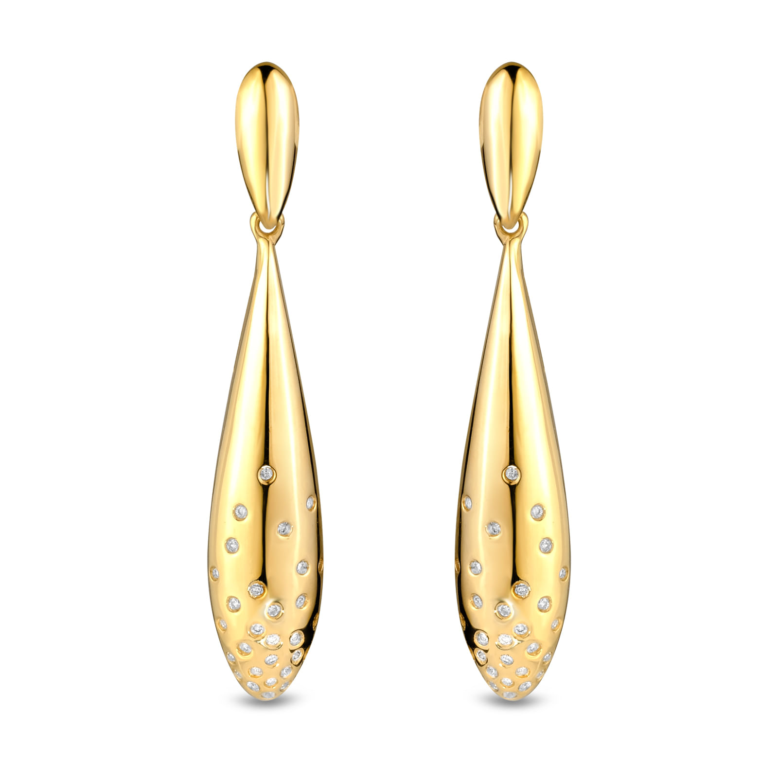 Brinco Celeste em Ouro Amarelo 18k com Diamantes 0,21 ct