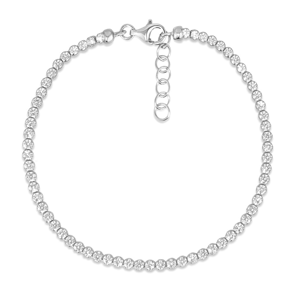 Pulseira Life Riviera em Prata 925 com Pedras Incolores