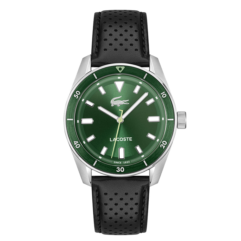 Relógio Lacoste Masculino Couro Preto 2011423