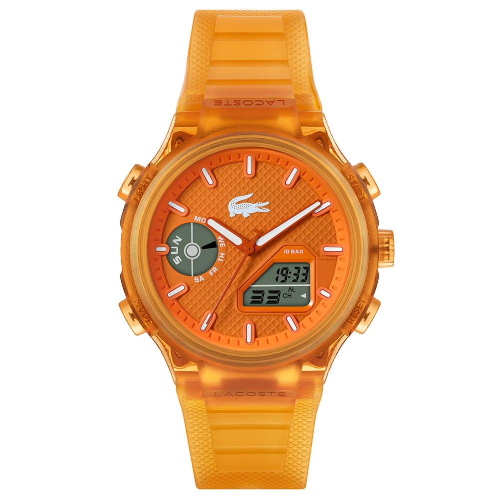 Relógio Lacoste LC33 Masculino Borracha Laranja Semi Transparente 2011431