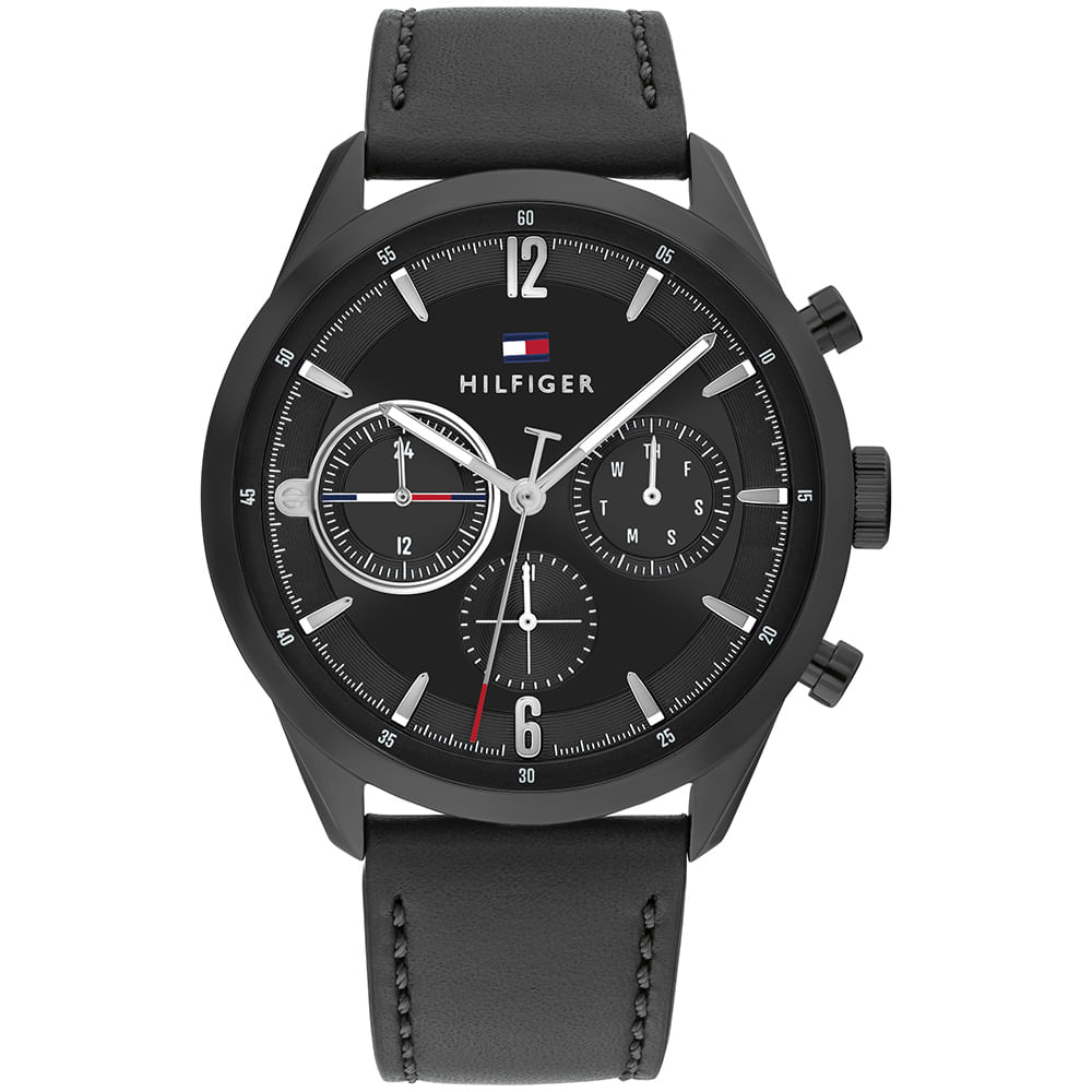 Relógio Tommy Hilfiger Masculino Couro Preto 1710674