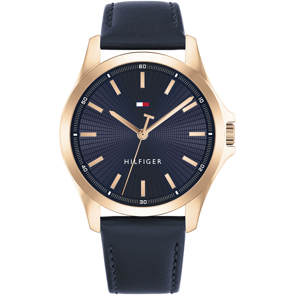 Relógio Tommy Hilfiger Masculino Couro Azul 1792189