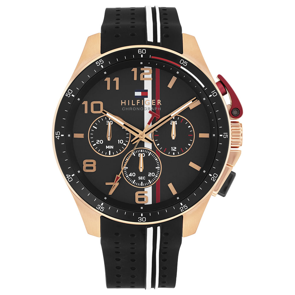 Relógio Tommy Hilfiger Masculino Borracha Preto 1710709