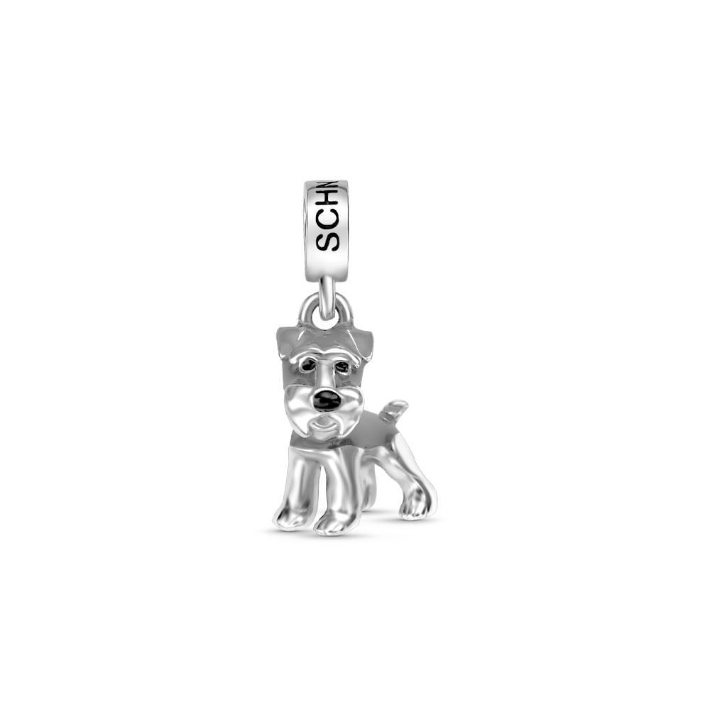 Pingente Life Animal Schnauzer em Prata 925 com Esmalte