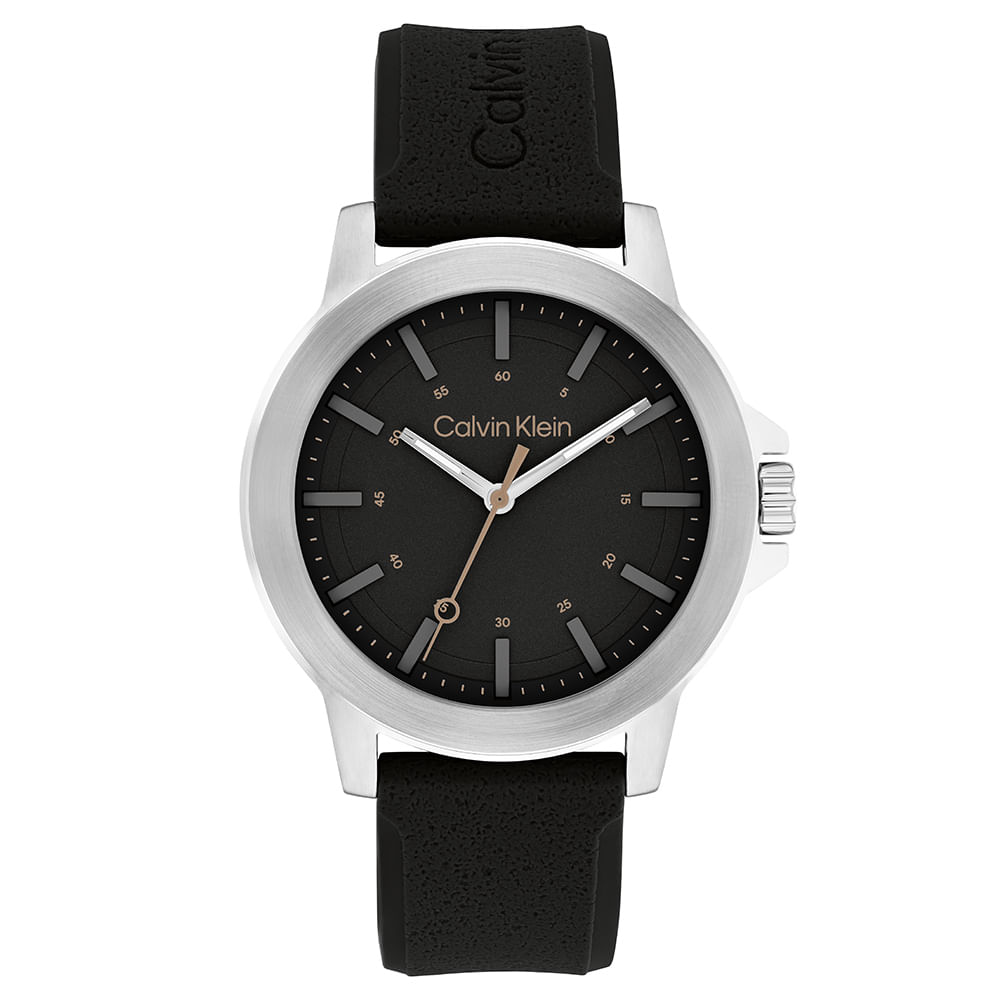 Relógio Calvin Klein Masculino Borracha Preto 25200471