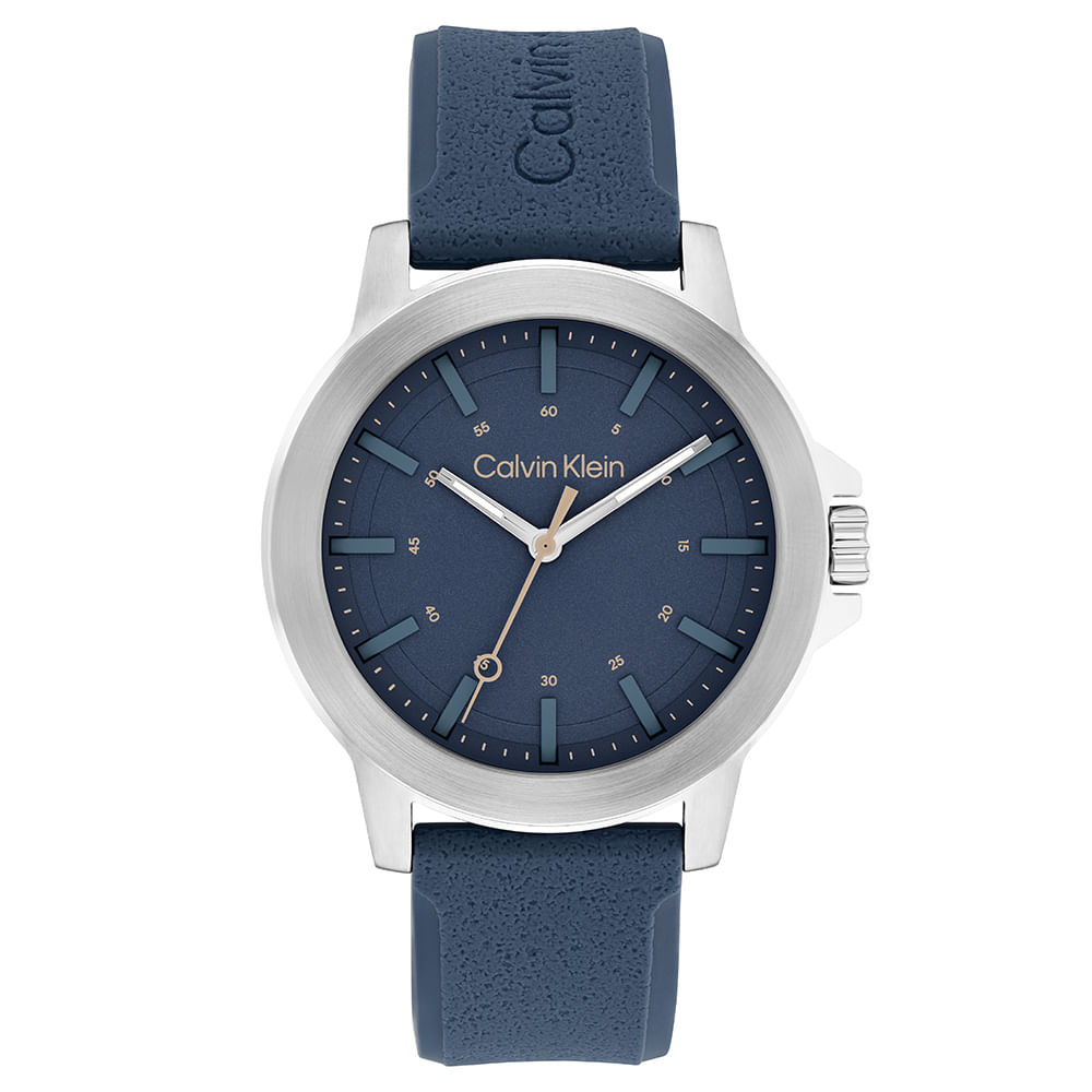 Relógio Calvin Klein Masculino Borracha Azul 25200470