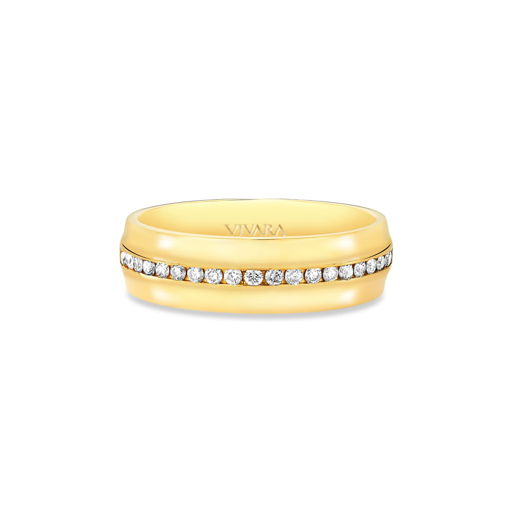 Aliança Love Me em Ouro Amarelo 18k com Diamantes, 5mm